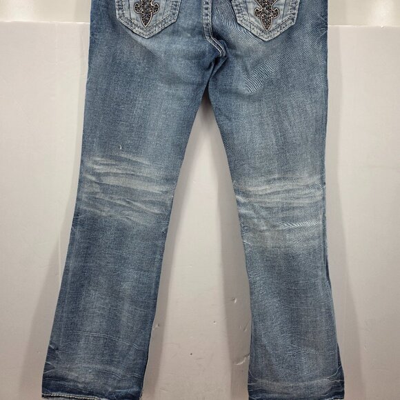 Rock Revival Yanka Jeans Women's 30 Bootcut Mid-Rise Stretch Flap Pocket Blue - Picture 10 of 10